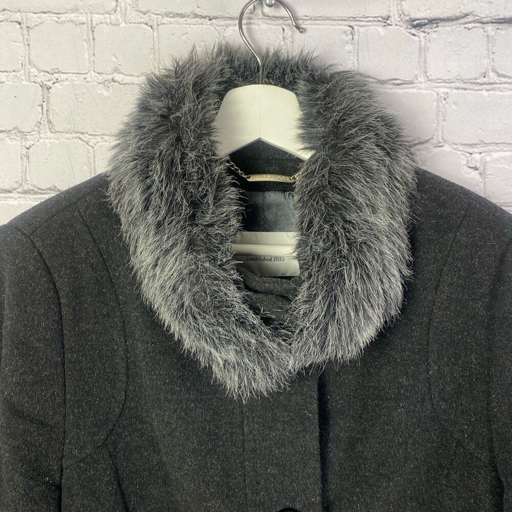 Windsmoor Virgin Wool Cashmere Black Winter Coat Size 10 UK 14 - Picture 2 of 9